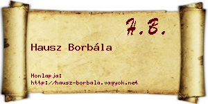 Hausz Borbála névjegykártya